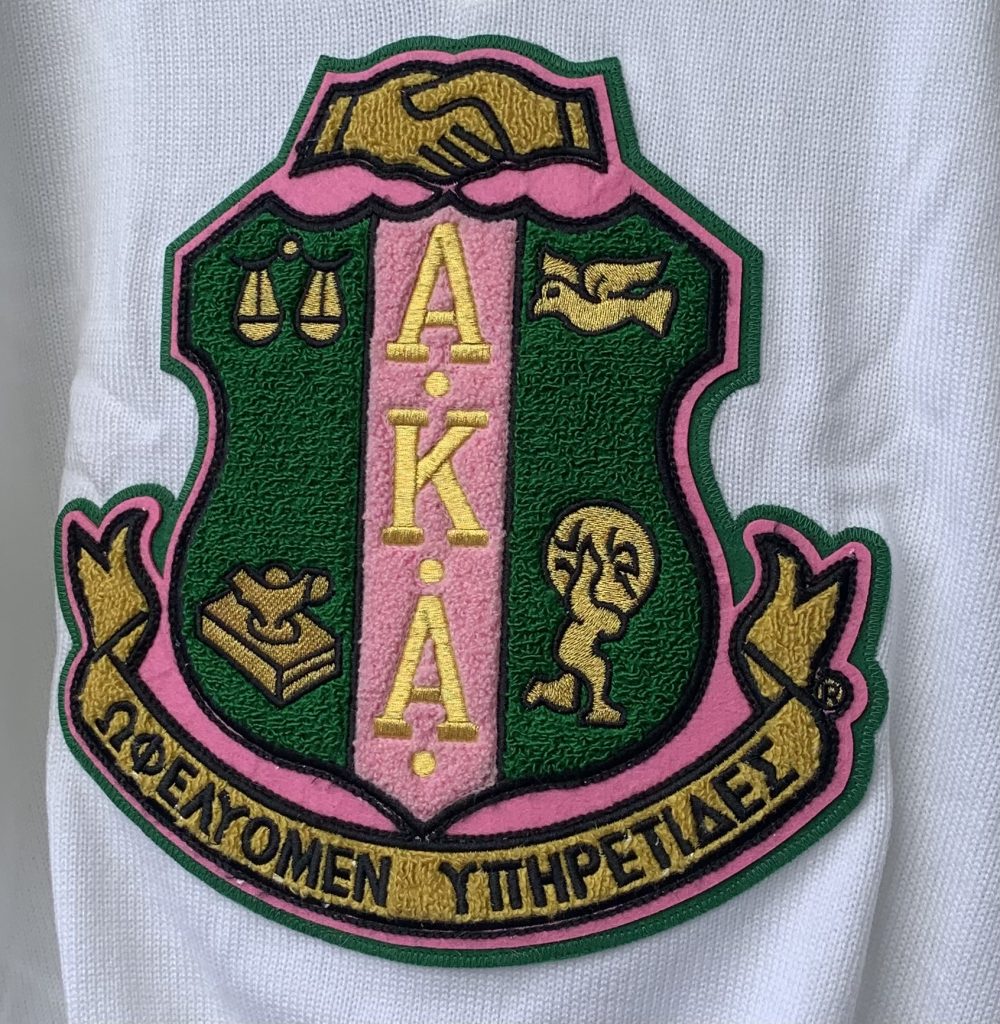 AKA Black  Shield Chenille Crew Neck main image 1