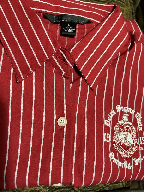Ladies Delta Gingham Oxford Dress shirt